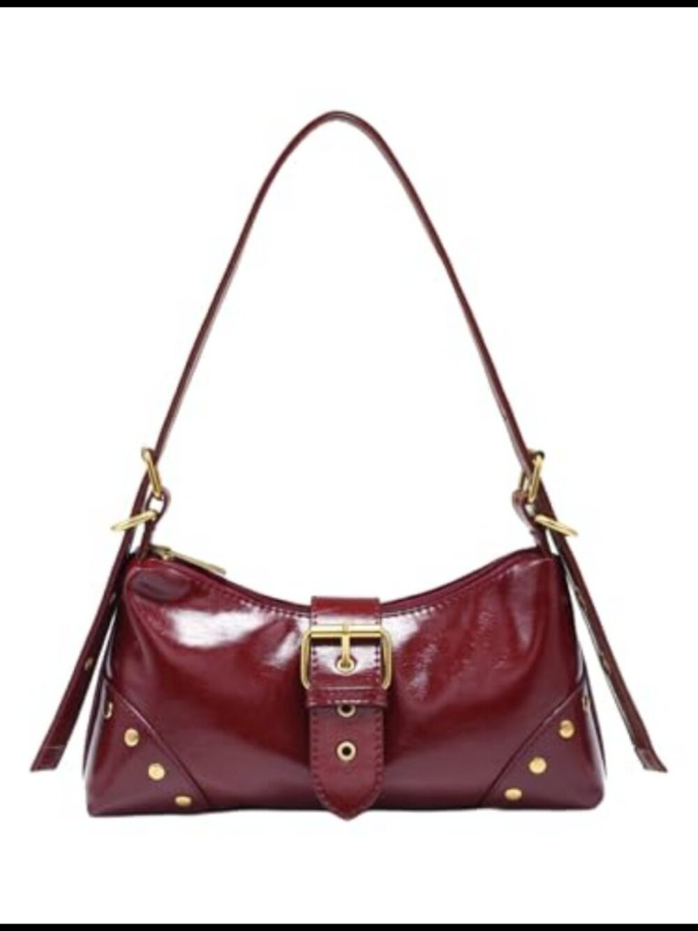 Retro Buckle Shoulder Bag Faux Leather Handbag Clutch